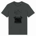 Unisex T-Shirt mit Schreibmaschine Motiv - Dunkelgrau