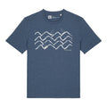 Unisex T-Shirt mit Waves and Boats Motiv - Dark Heather Blue