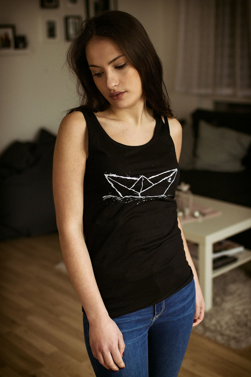 Klassisches Tanktop mit Paperboat-Print