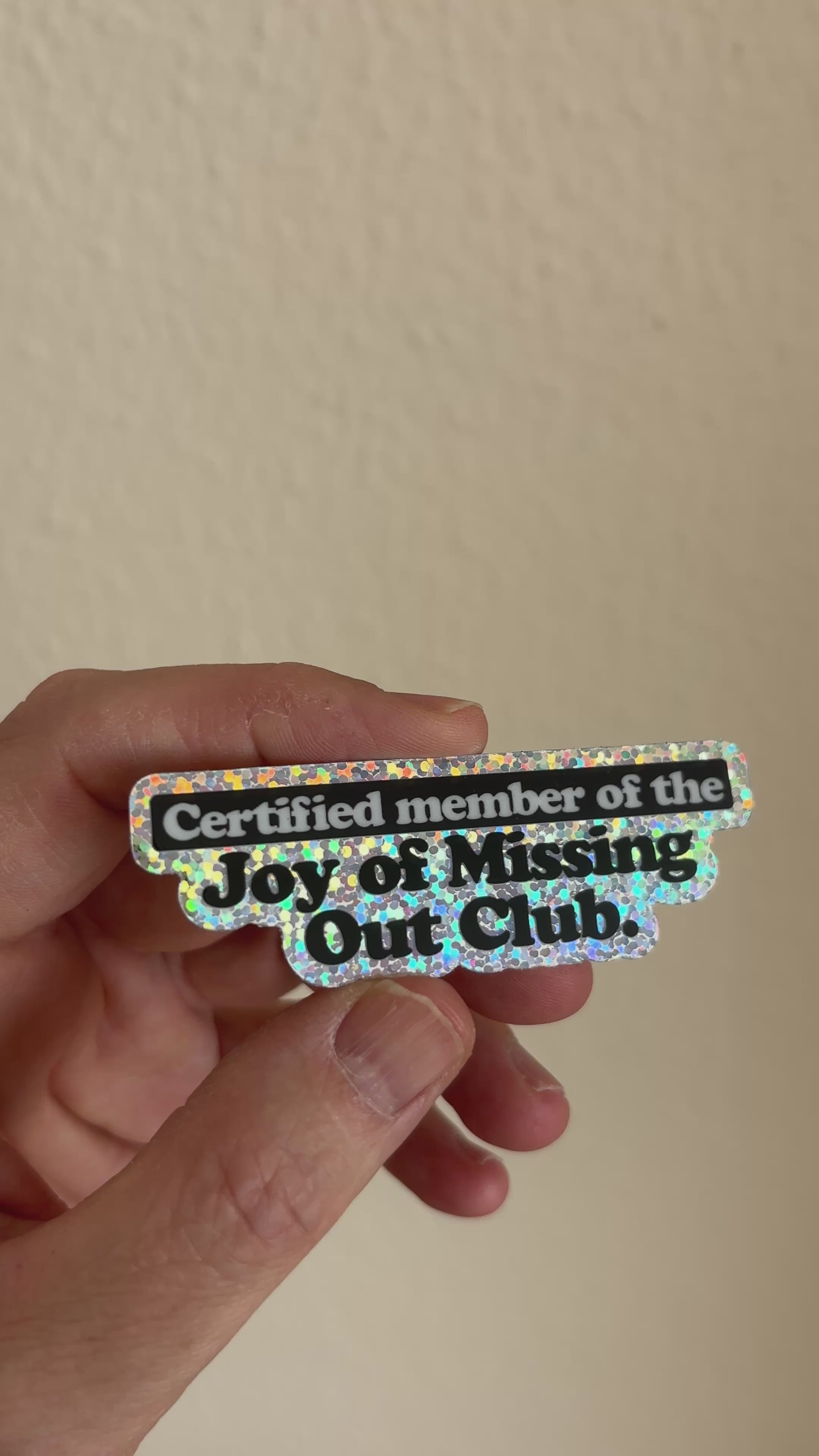 Joy of Missing Out Club. Sticker – Wasserfest, u.a. für Laptop, Wasserflasche oder Handy